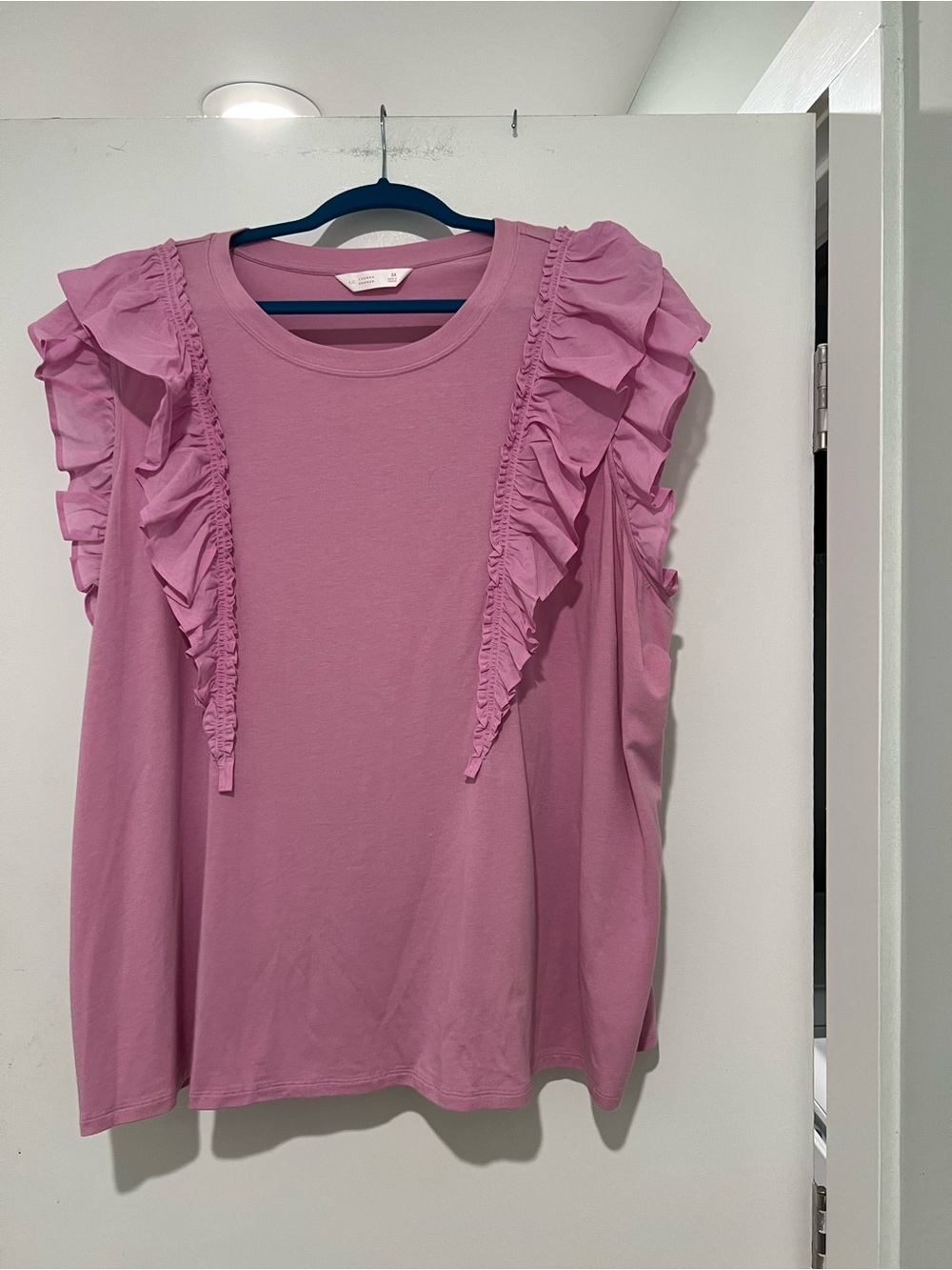 LC Lauren Conrad Pink Ruffle Sleeve Tee